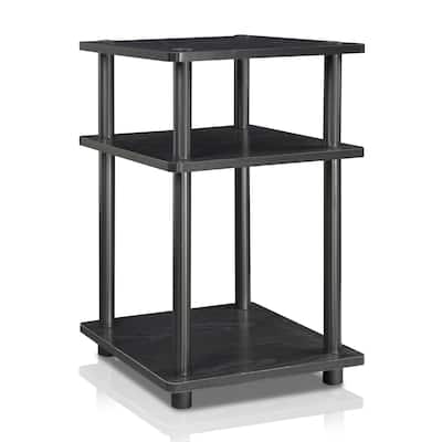 3 Tiers Wood Household Shelving Unit in Blackwood (14.6 in. W x 20.7 in. H x 14.6 in. D)