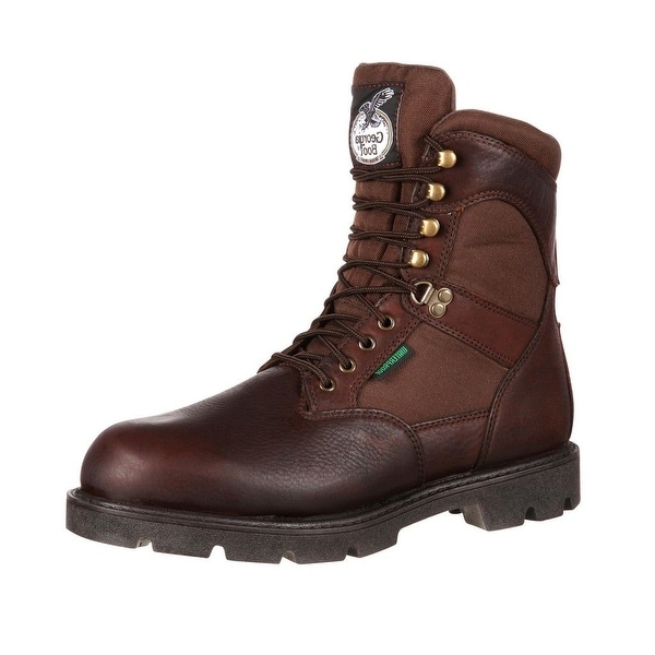 Georgia Boot Work Mens 8" Homeland WP Insulated Leather Brown