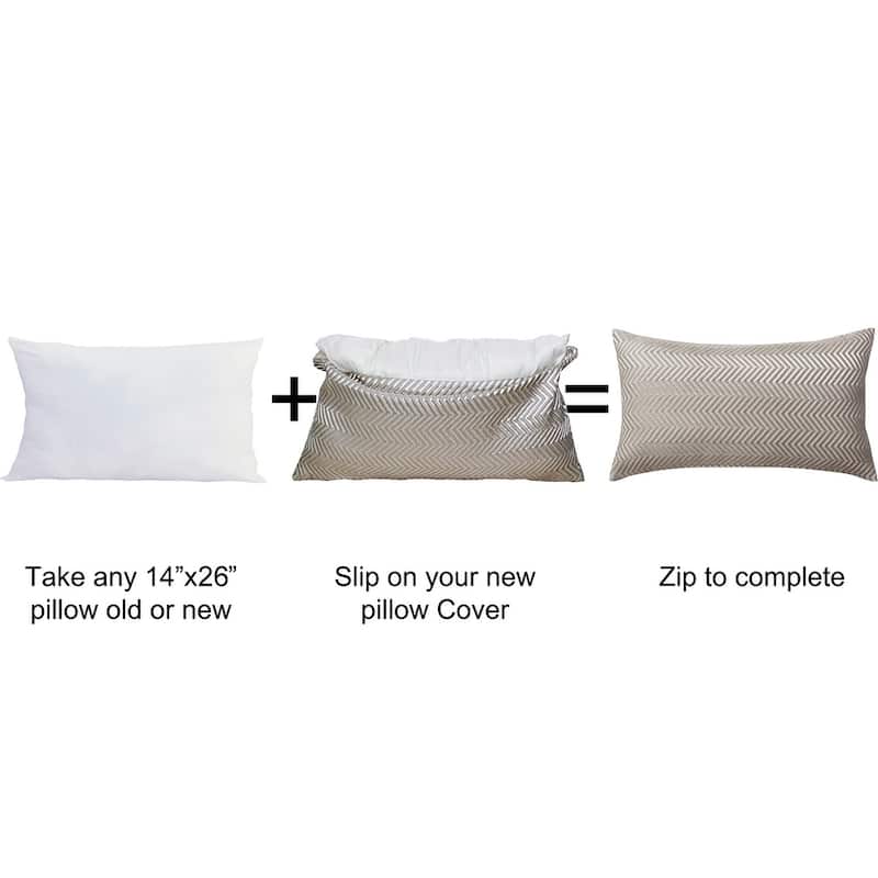 Jacquard Lumber Pillow Shell 2 Piece Set, 14" x 26", NO INSERT