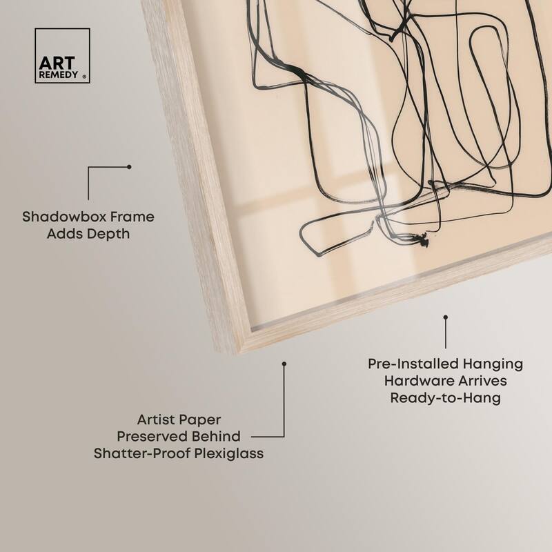 Embrace of Lines II Shadowbox by Art Remedy