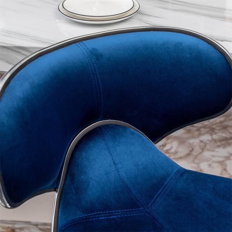 Velvet Upholstered Adjustable 360 Degree Swivel Barstool (Set of 2)