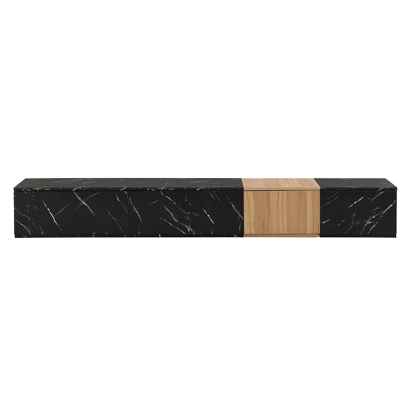 Modular TV Stand for TVs up to 88'' with Faux Marble, 4 Storage Drawers, Modern Media Console for Living Room