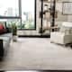 SAFAVIEH Adirondack Vera Modern Ombre Distressed Stripe Area Rug - 11' x 15' - Ivory/Silver