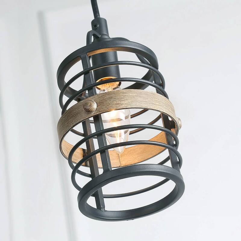 Carbon Loft Farmhouse 1-Light Cage Island Pendant Light - D4.7"*H7.9"