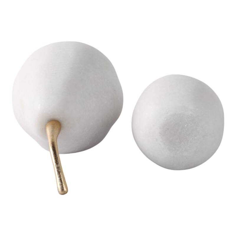 Polyresin Decorative Object Stem Pear-Shaped (Set of 2) - 7/6" White - 4" x 4" x 7.5"