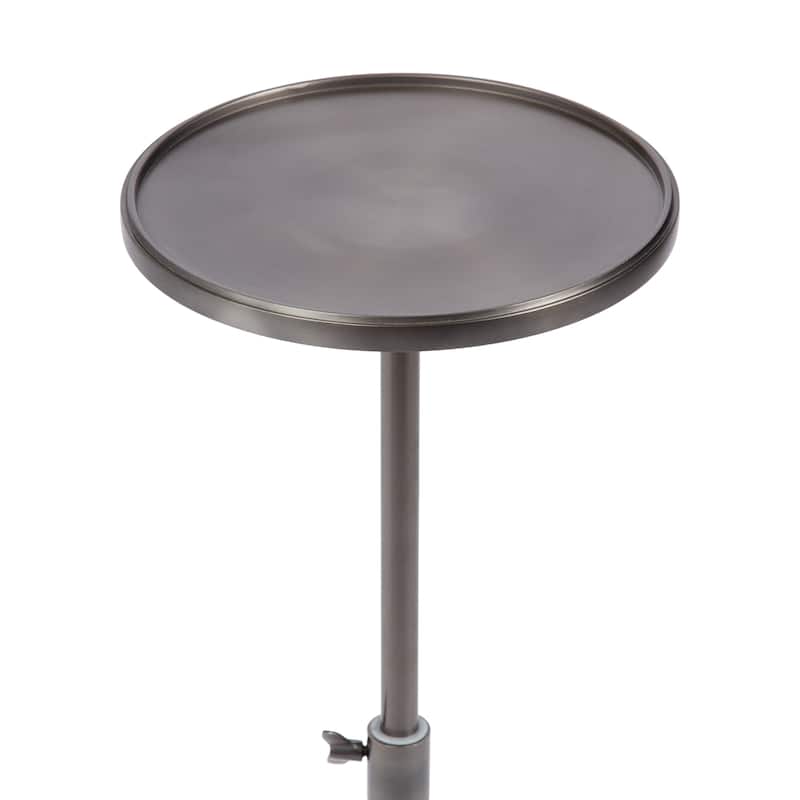 Kate and Laurel Engles Adjustable Polished Metal Table and Plant Stand