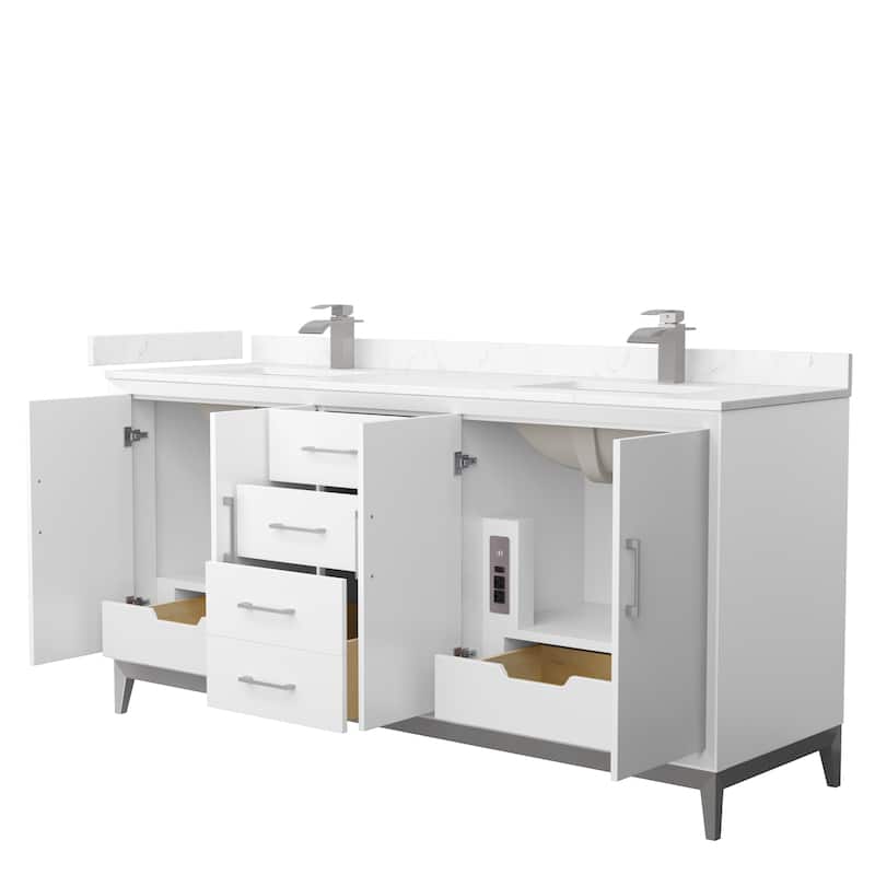 Amici Double Bathroom Vanity Set, Cultured Marble Top