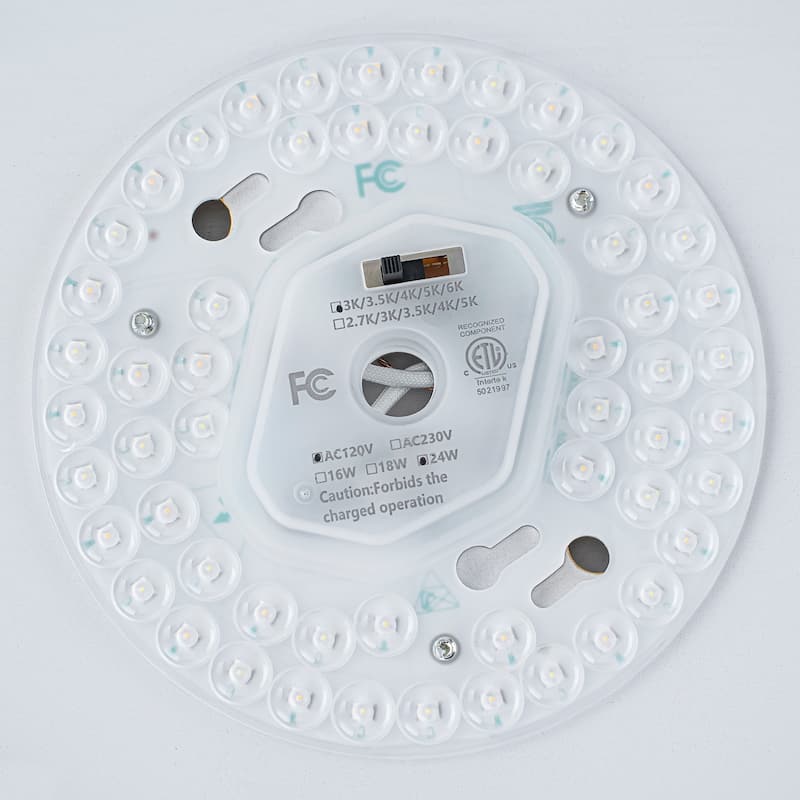 Dimmable LED Flush Mount Ceiling Light with 5-Color Temperature Selectable - 11.4 in W × 3.7 in H