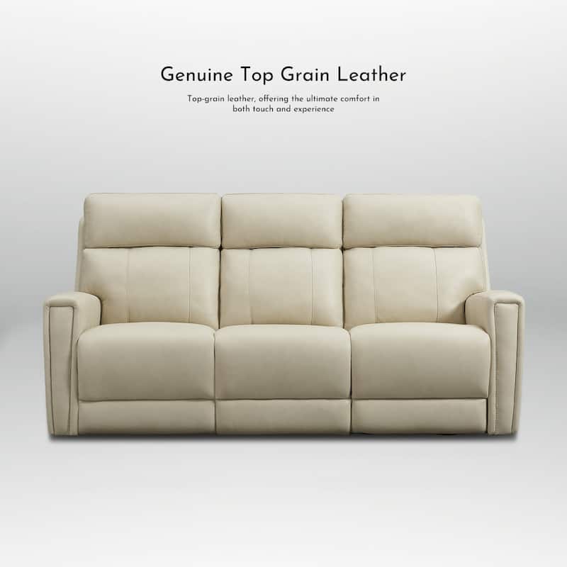 81.5'' Genuine Leather Zero Gravity Power Recliner Sofa with Power Headrest, USB&USB-C Port