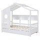 preview thumbnail 9 of 34, Playhouse Design Twin Size House Wooden Bed with Trundle, Modern Design for Kids with Storage Shlef