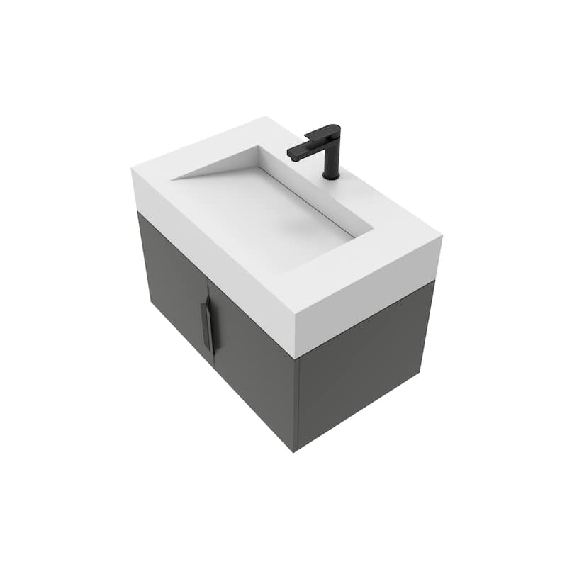 Nile 30-Inch Wall Mounted Bathroom Vanity Set w/ White Top