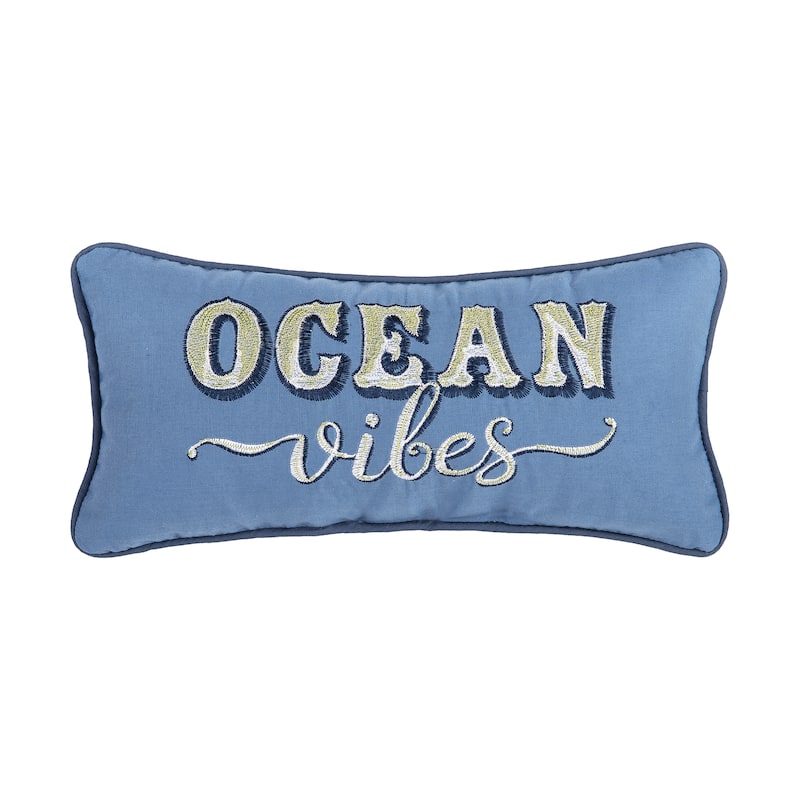 Ocean Vibes Embroidered Throw Pillow