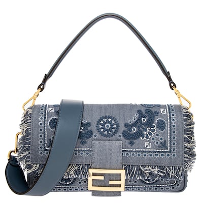 Fendi Medium Denim Baguette