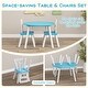 preview thumbnail 46 of 48, Costway Kids Wooden Round Table & 2 Chair Set w/ Center Mesh Storage - See Details