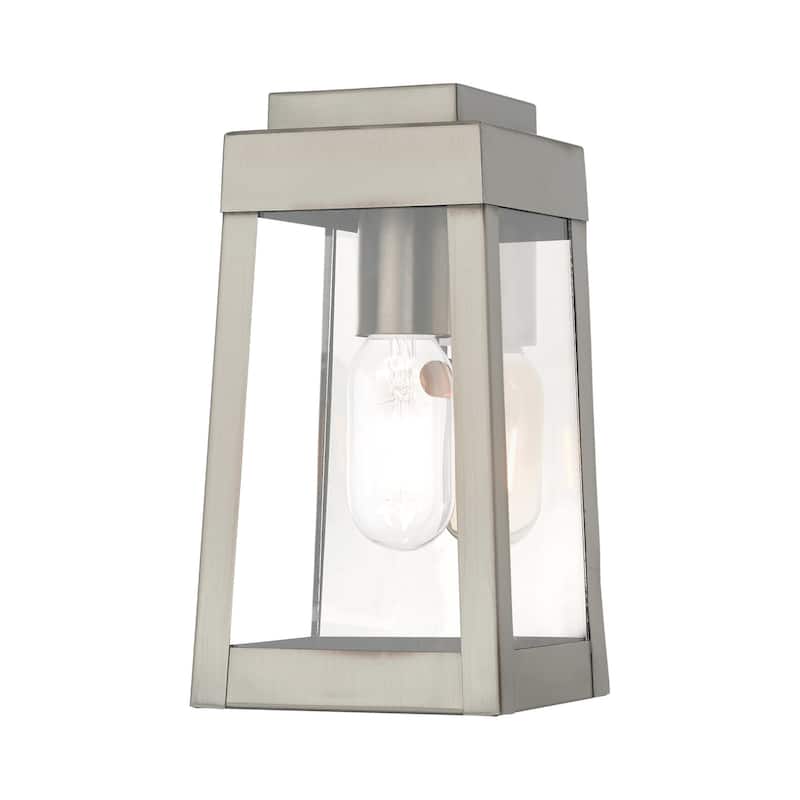 Livex Lighting Oslo Single Light 10" Tall Outdoor Wall Sconce - Brushed Nickel