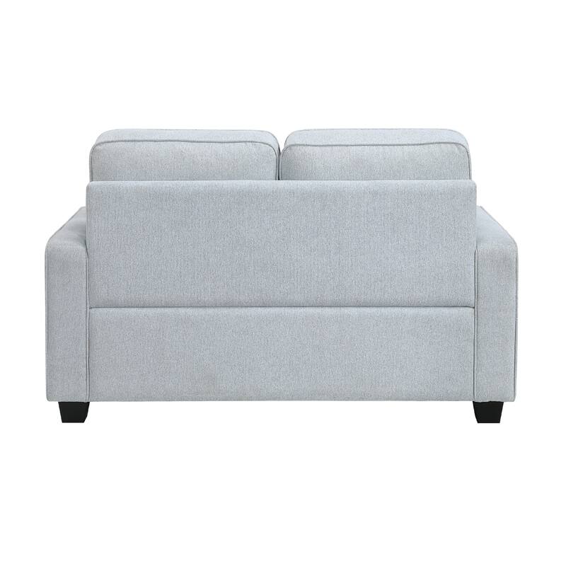 Pery Loveseat w 2 Pillows, Reversible Cushions, Light Gray 60 Inch
