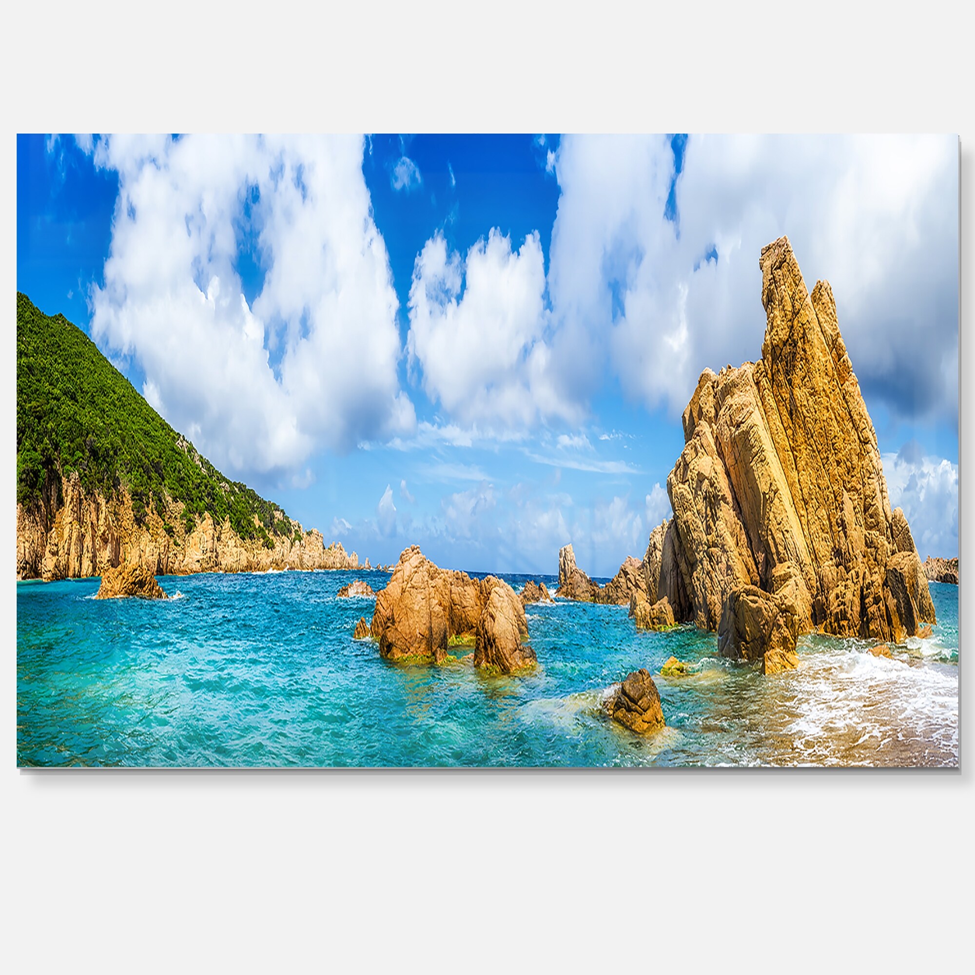 Costa Paradise Panorama - Seashore Photo Glossy Metal Wall