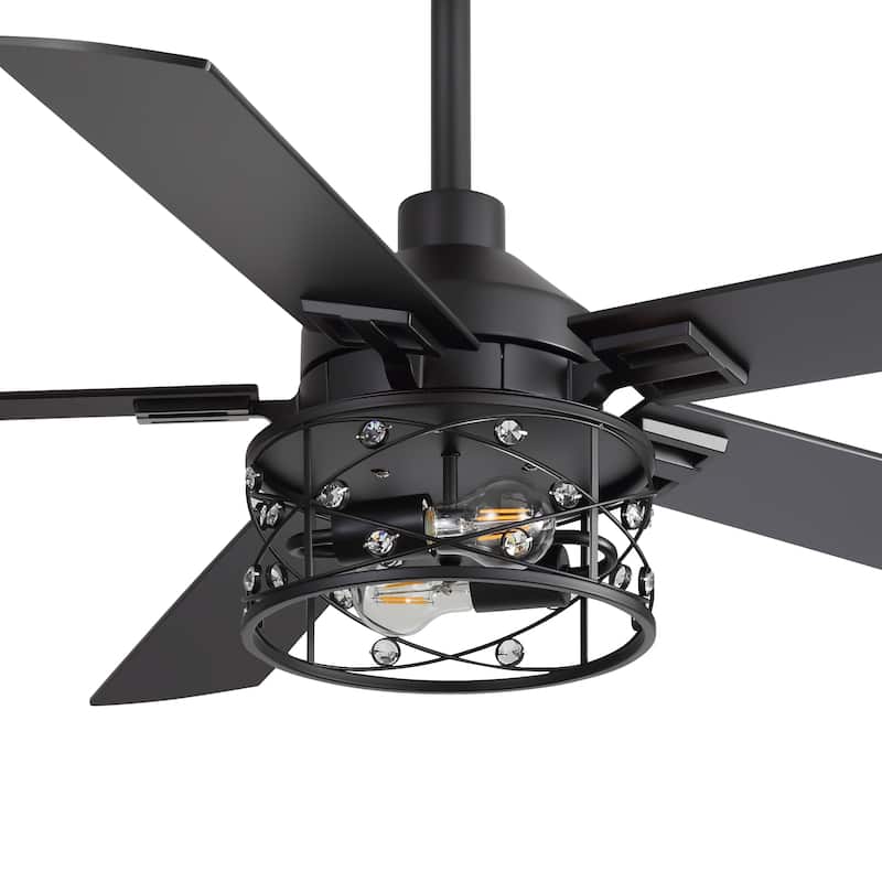 52-inch Reversible 5-Blade Caged Ceiling Fan with Remote and Light Kit
