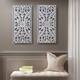Madison Park Botanical Panel Distressed Carved Wood 2-piece Wall Decor Set - White