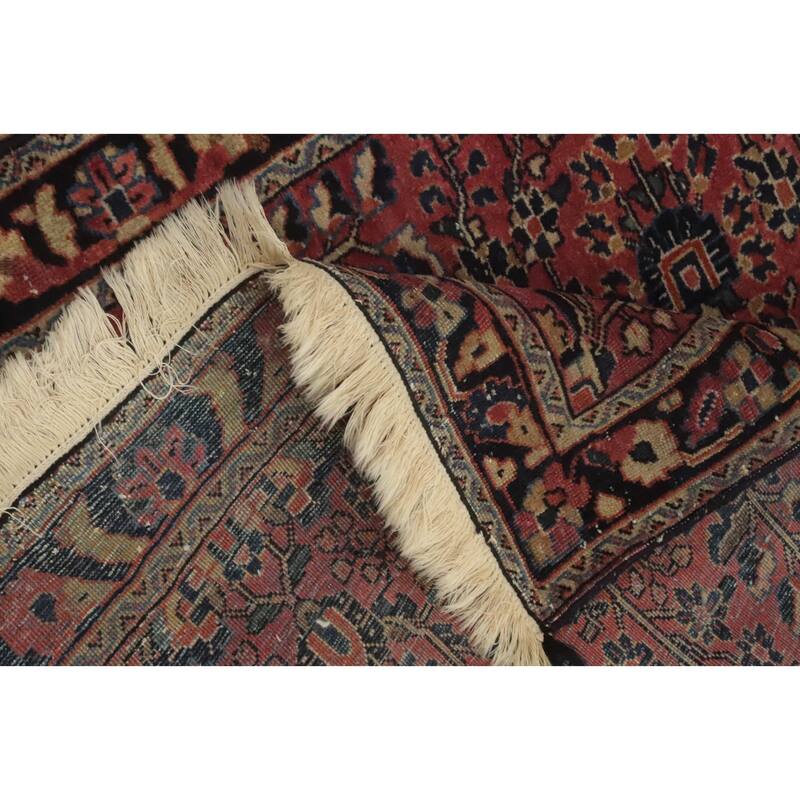 Hand Knotted Oriental 100% Wool Carpet Traditional Floral Pink Sarouk Area Rug - 4' 10'' X 3' 3''