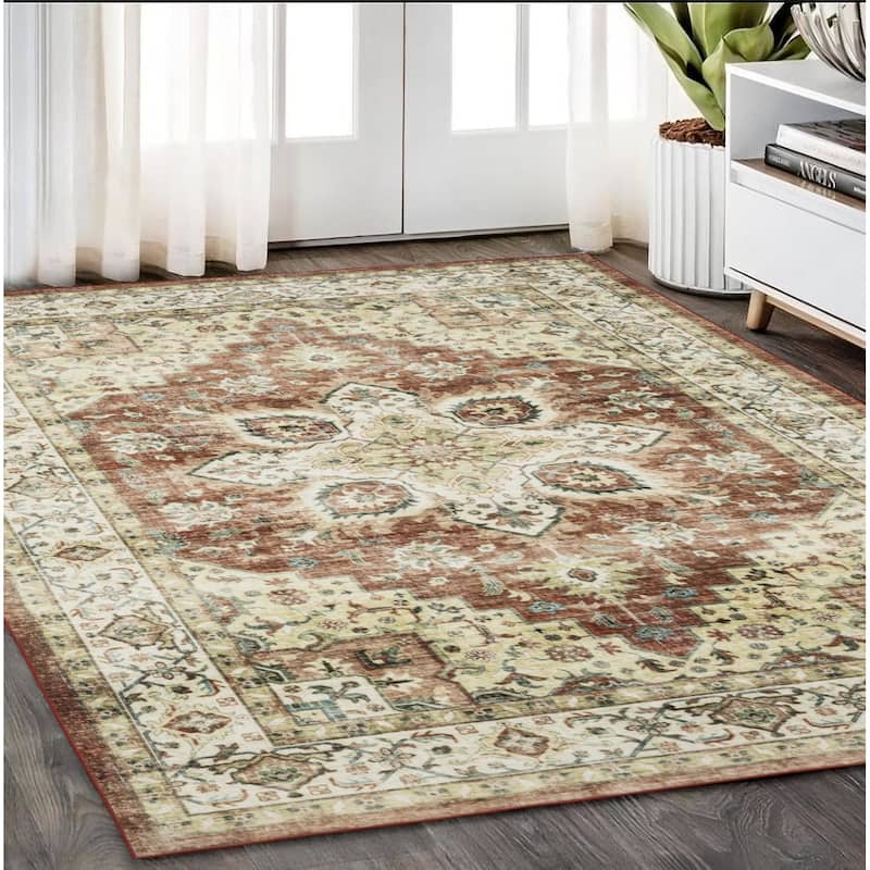 HomeRootsOriental Traditional Runner Area Rug - 83.86' X '59.84' X '0.12