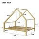 preview thumbnail 35 of 38, Metal House Platform Bed with Roof and Chimney for Boys and Girls, Bedroom