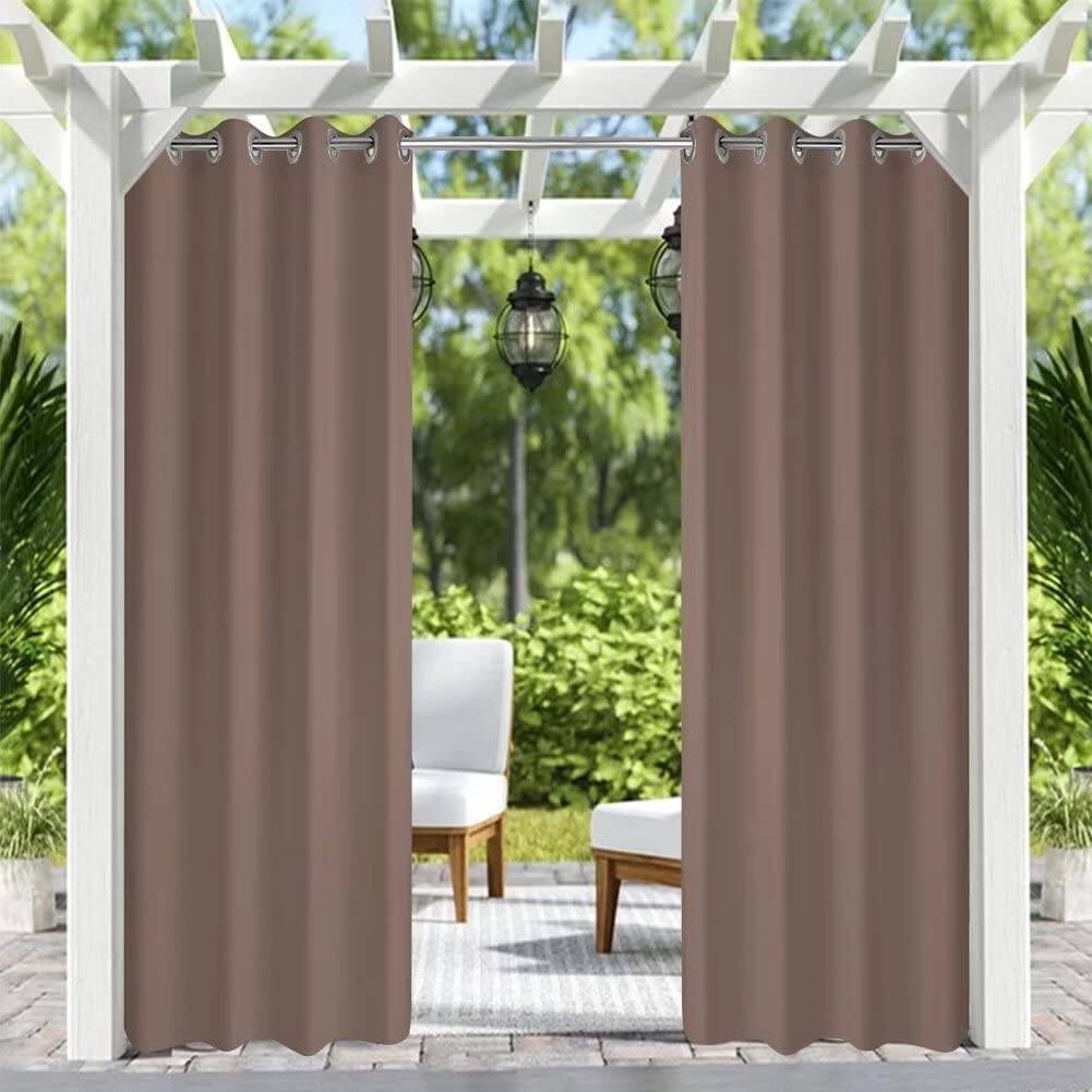 Pro Space Outdoor Curtain with Gromments Gray Browne,1 Panel
