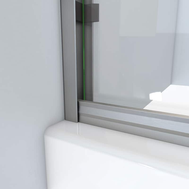 DreamLine Alliance Pro BG 56-60 in. W x 70 3/8 in. H Semi-Frameless Sliding Shower Door in Brushed Nickel and Clear Glass