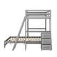 preview thumbnail 40 of 40, Twin over Full Wood Bunk Bed with Built-in Desk and Storage Drawers,Modern Design