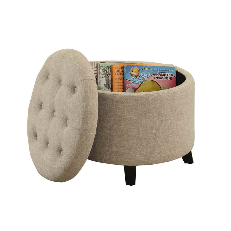 Convenience Concepts Designs4Comfort Round Storage Ottoman