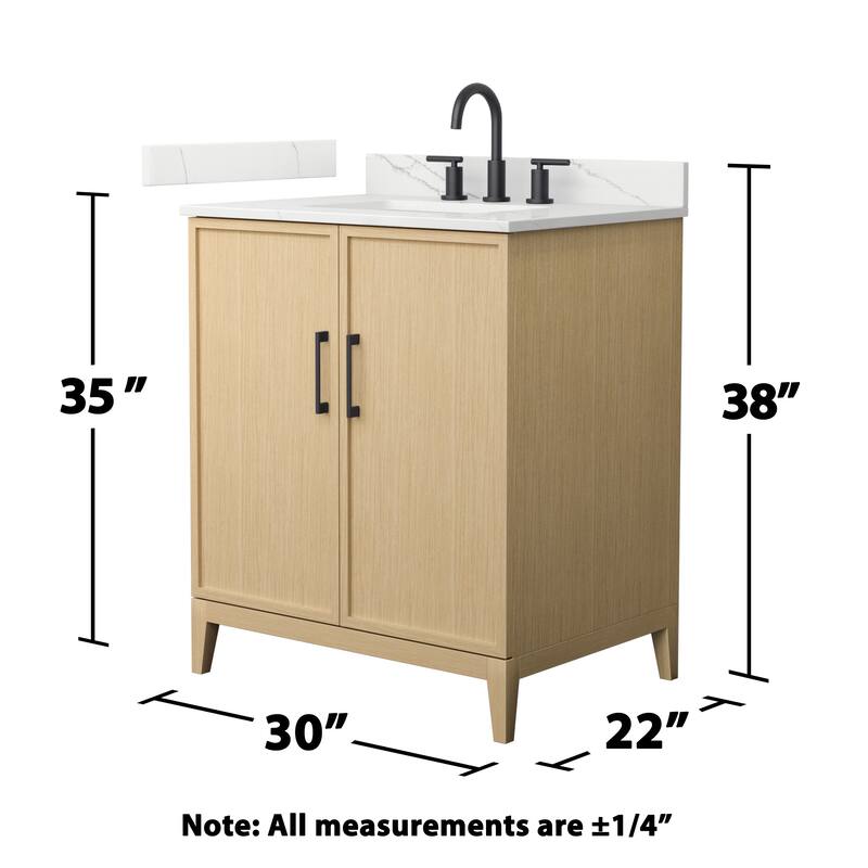 Elan 30-inch Single Vanity, 3 Hole Quartz Top