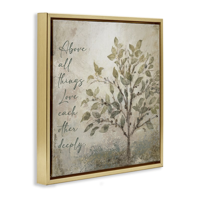 Stupell Rustic Love Each Other Deeply Framed Floater Canvas Wall Art Design By John Spaeth