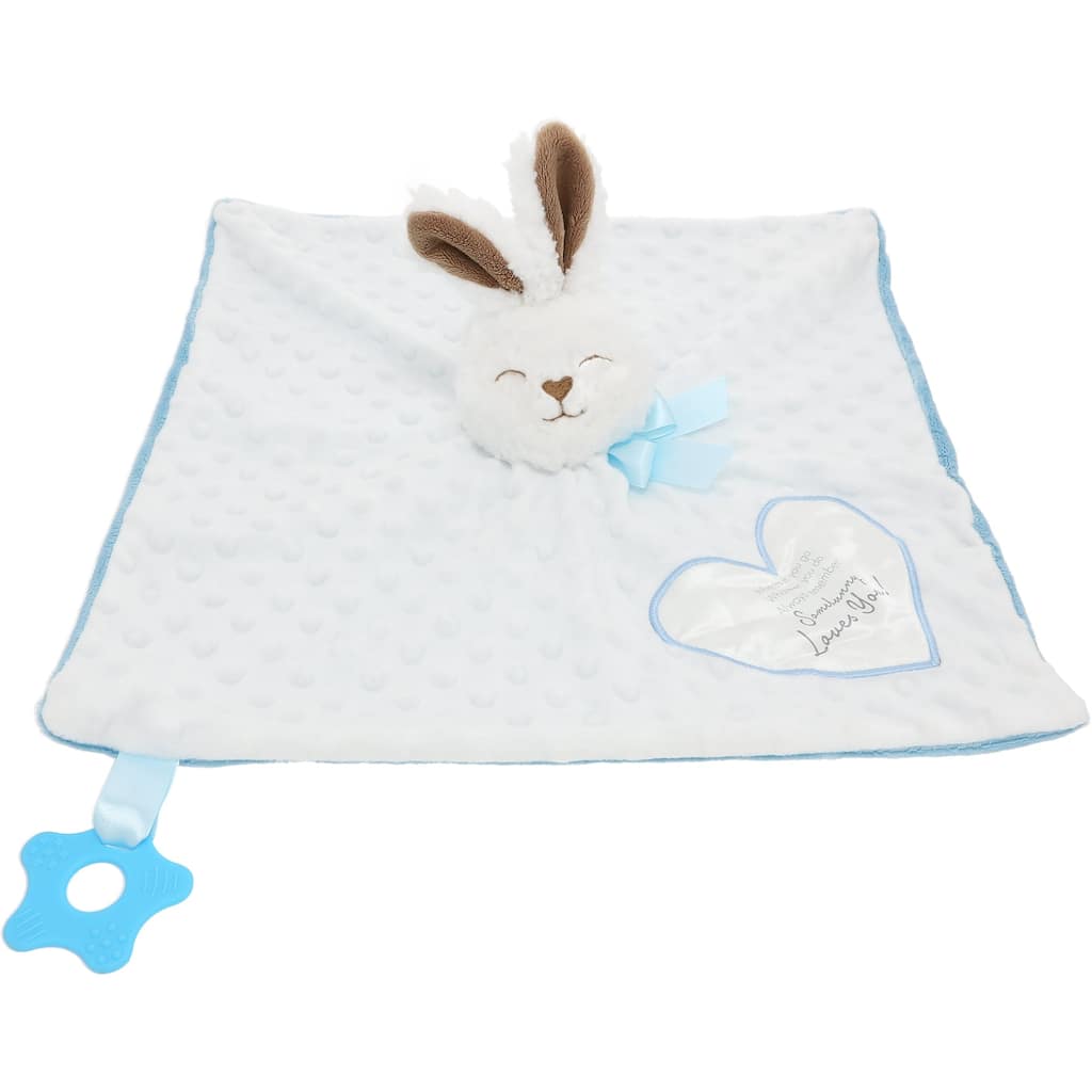 Pavilion Blue Lovey Blanket Bunny with Teether