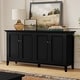 preview thumbnail 31 of 37, WYNDENHALL Halifax SOLID WOOD 66" Wide Transitional Wide 4Door Storage Cabinet - 18"d x 66" w x 34"h Black