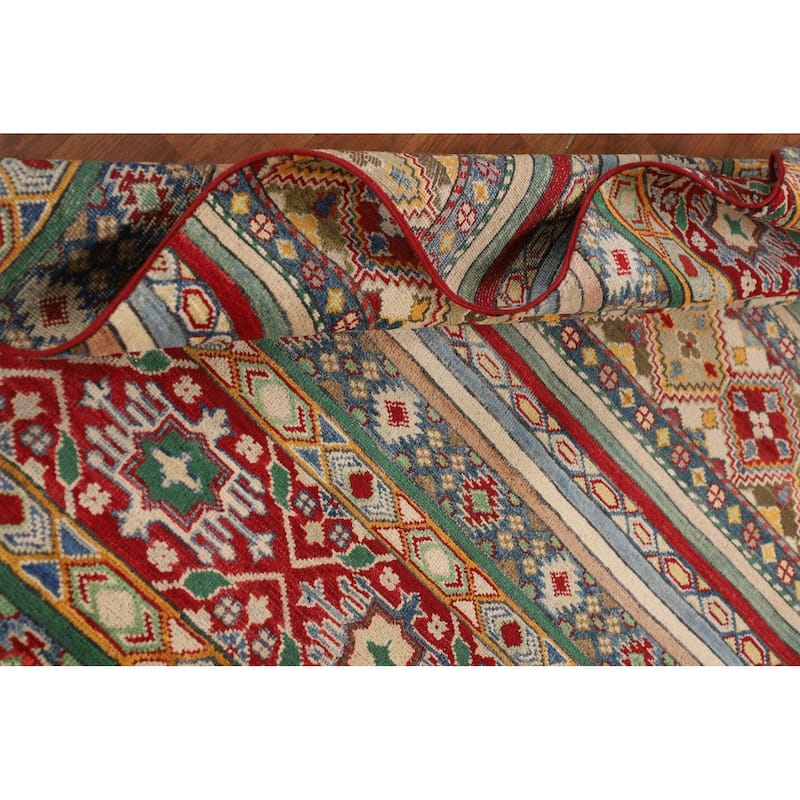 Kazak Oriental Area Rug Handmade Multi-Color Wool Carpet - 5'3" x 6'6"