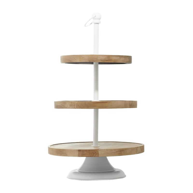 Wood Tiered Server - Brown - Roche River Decor - 16"W x 16"L x 29"H