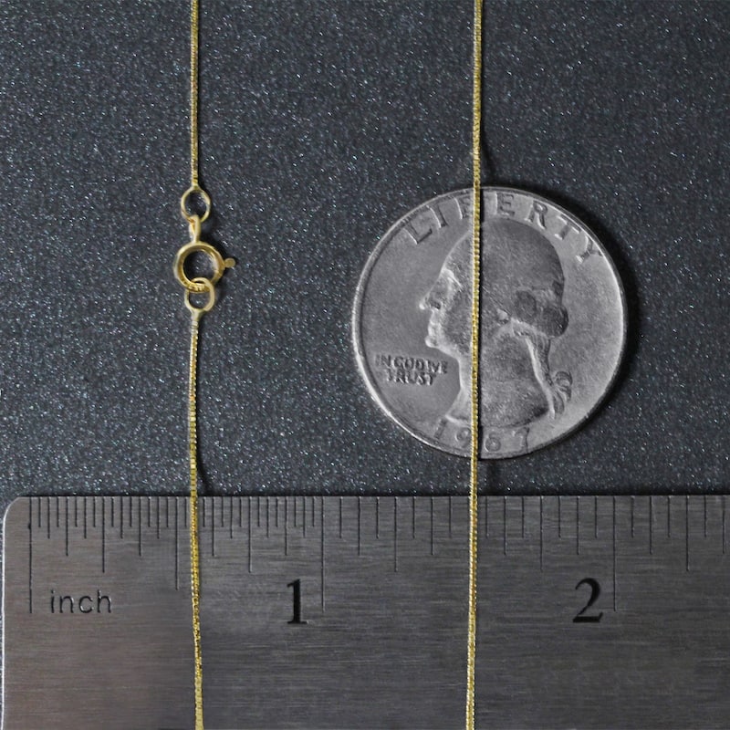 MayaMila 10k Yellow Gold Classic Box Chain 0.45mm