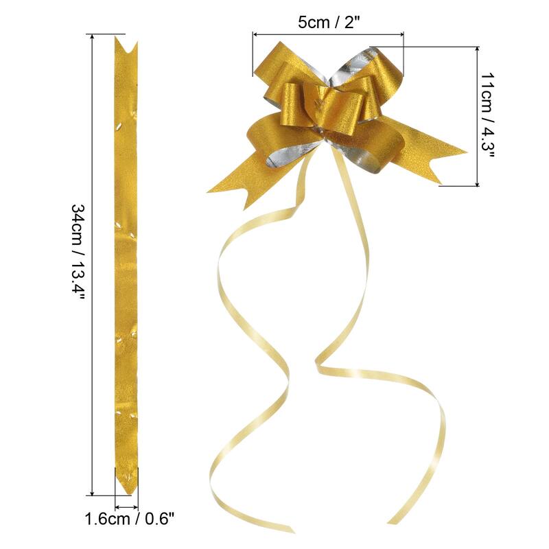 40Pcs 2" Pull Bows Present Wrapping String Bows Decorative Bow Tie Red - Yellow