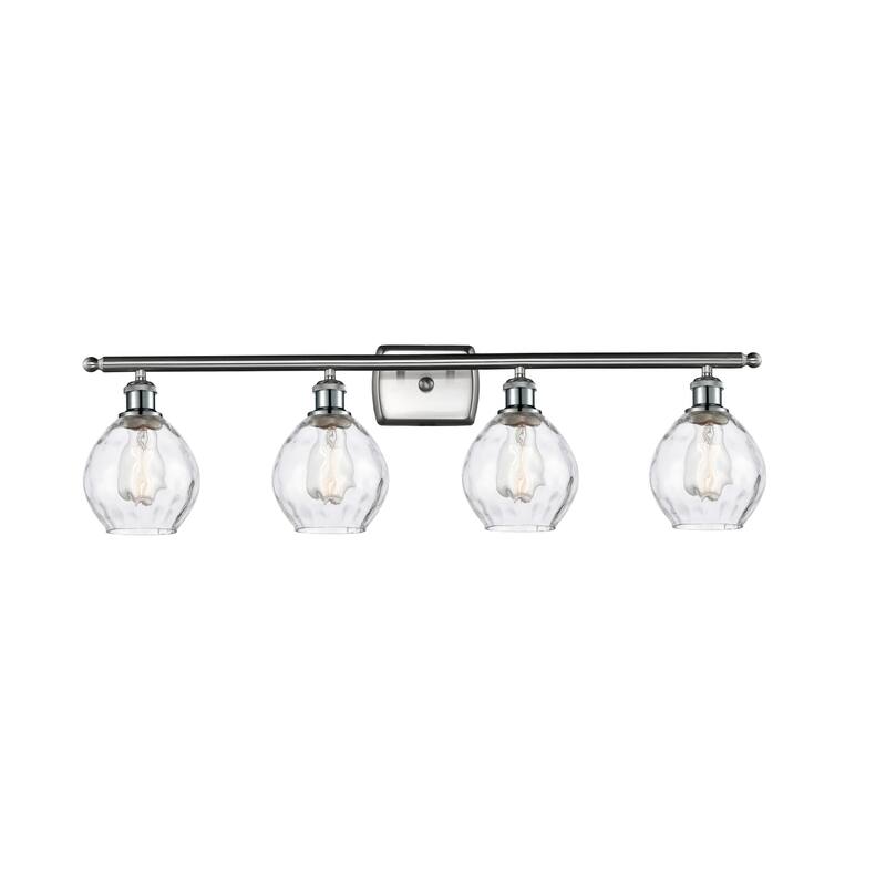Innovations Lighting Small Waverly 4 Light 36" Wide Bathroom Vanity - Brushed Satin Nickel / Clear