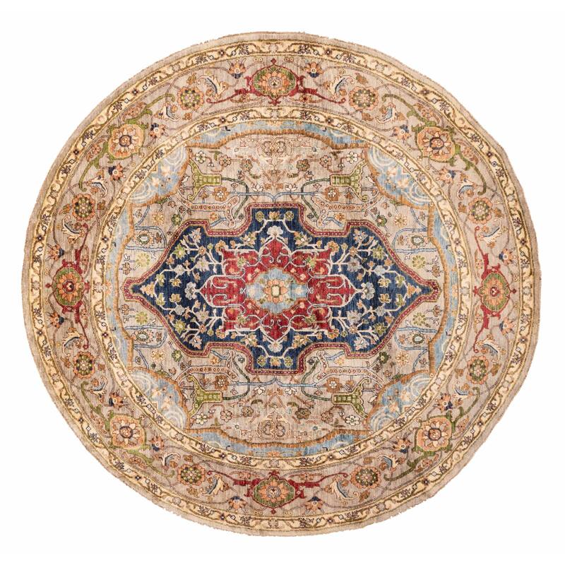 ECARPETGALLERY Hand-knotted Aryana Light Grey Wool Rug - 8'2 x 8'4