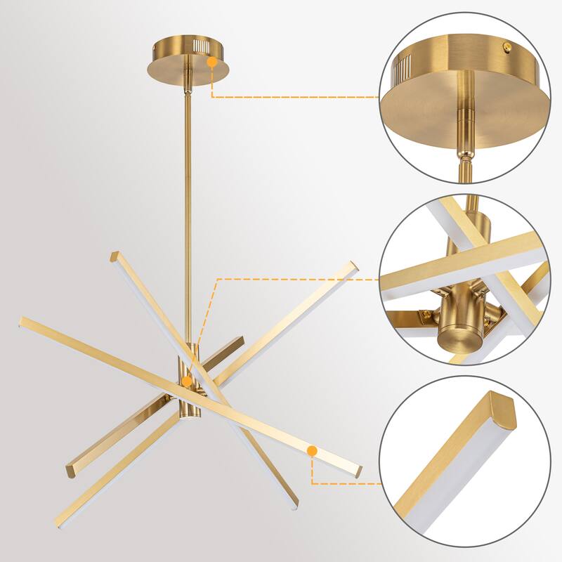 C Cattleya 4-Light Sputnik LED Chandelier Hanging Pendant Light