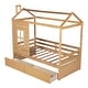 preview thumbnail 16 of 25, Twin Size House Bed with Two Drawers & Guardrail
