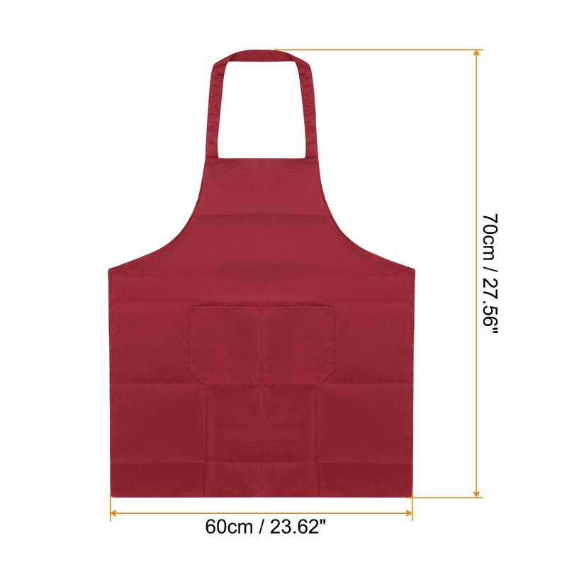 2pcs Kitchen Cooking Aprons Art Aprons Pottery Artist Painting Apron - 70cmx60cm - Red