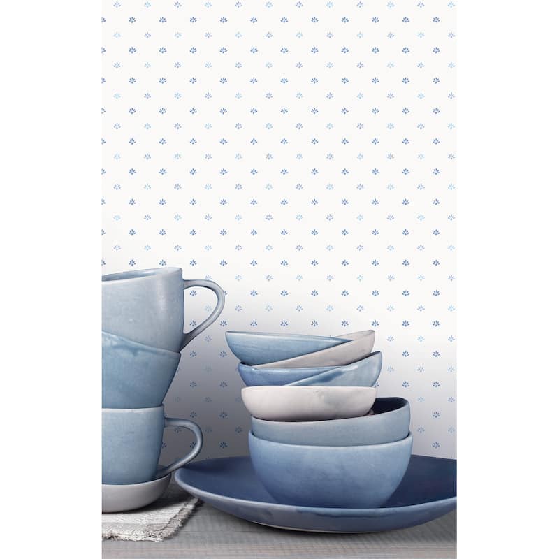 Galerie Wallcoverings Miniatures 3 Mini Floral Motif Design Vinyl on Non-woven Matte Wallpaper Roll