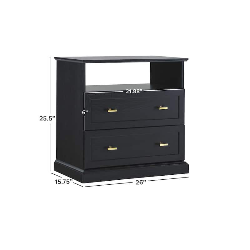 Walker Edison Modern Farmhouse Nightstand with Open Shelf