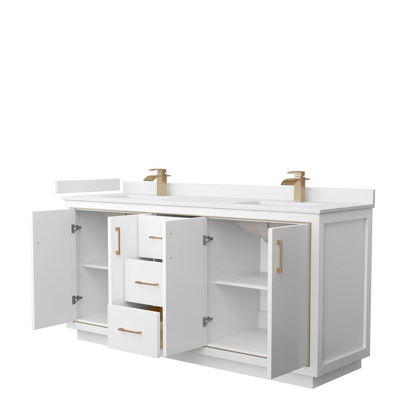 Icon Double Vanity Set, Cultured Marble Top, No Mirror