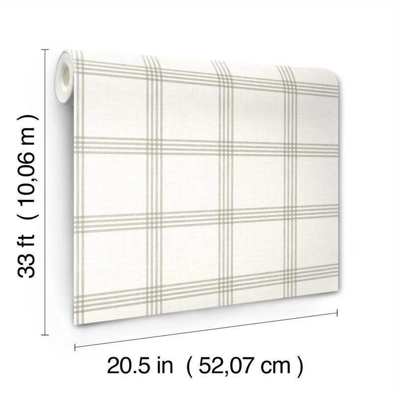 Chesapeake Twain Green Plaid Wallpaper