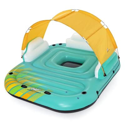 Bestway Hydro-Force Sunny Lounger 5 Person Inflatable Island Floating Water Raft - 49.2
