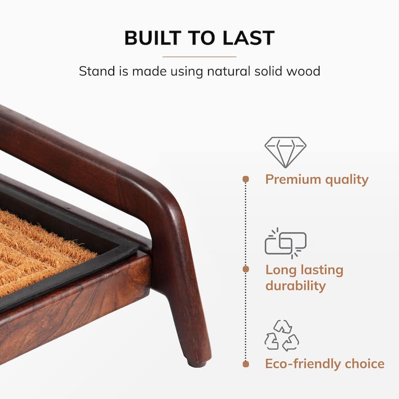 Jani Single-Tier Brown Stand 3-Pair Rubber Boot Tray