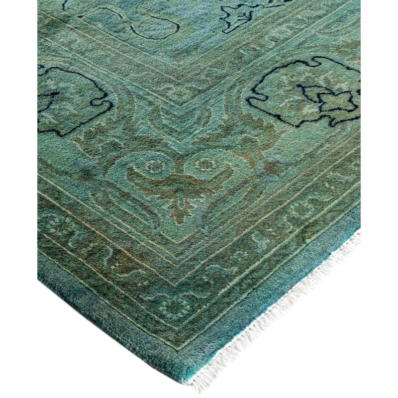 Overdyed One-of-a-Kind Hand-Knotted Area Rug - Green - 6' 1" x 8' 9"